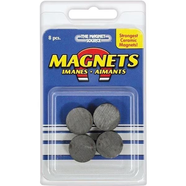 0 Magnetic Disc, 34 in Dia, Charcoal Gray, Magnet Source, Mfr#: 7003